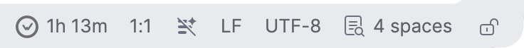 Android Studio status bar showing today's coding time next to the WakaTime icon