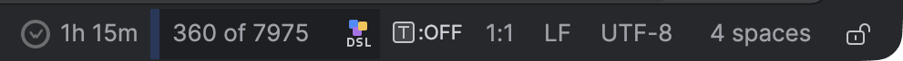 MPS status bar showing today's coding time next to the WakaTime icon