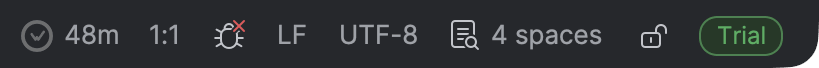 PhpStorm status bar showing today's coding time next to the WakaTime icon