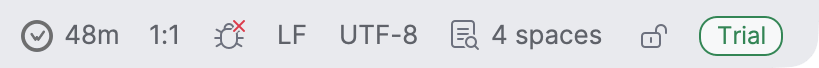 PhpStorm status bar showing today's coding time next to the WakaTime icon