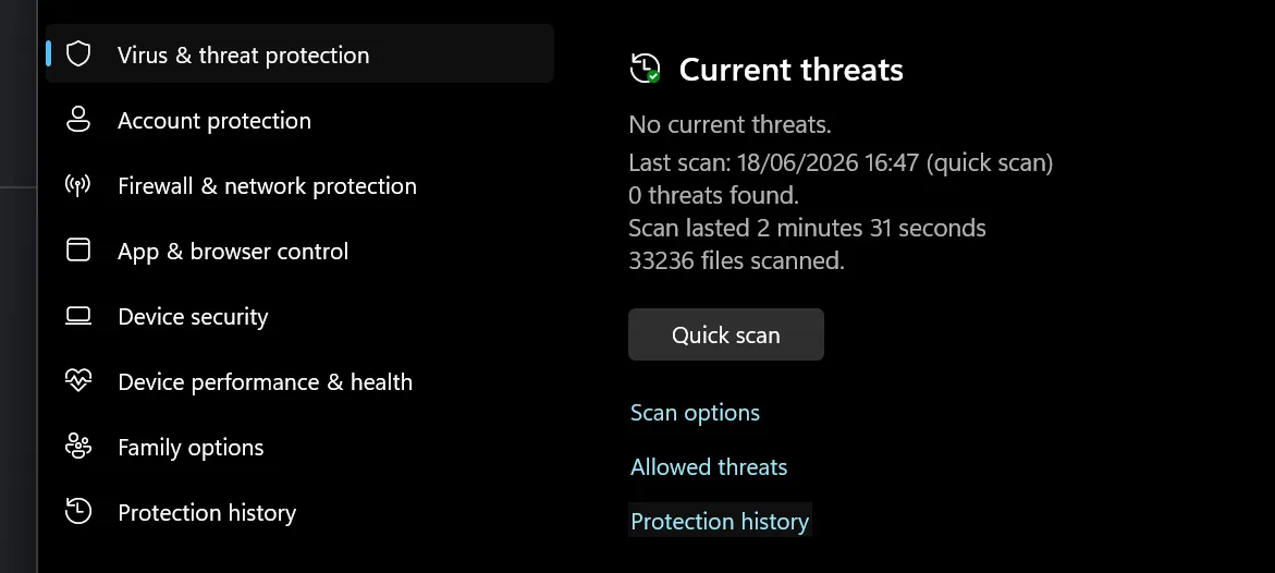 Protection History