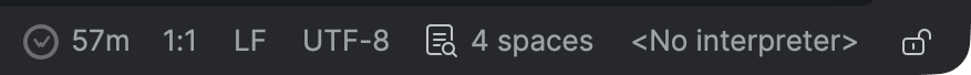 PyCharm status bar showing today's coding time next to the WakaTime icon