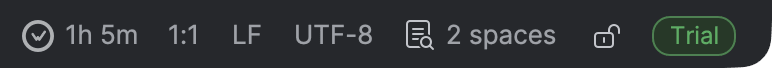 RubyMine status bar showing today's coding time next to the WakaTime icon
