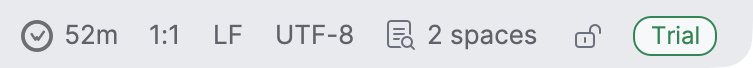 WebStorm status bar showing today's coding time next to the WakaTime icon